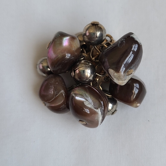 SALE!! Vintage Mid Century Marble Cluster Clip On Earrings - Picture 2 of 5